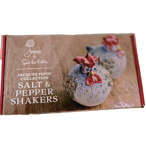 Jacques Pepin For Sur La Table Chicken / Rooster Salt & Pepper Shakers
